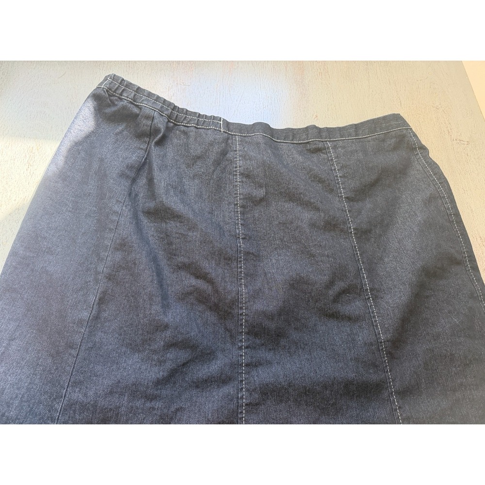 Dark Denim Maxi Skirt with Studded Hem - Picture 3 of 4